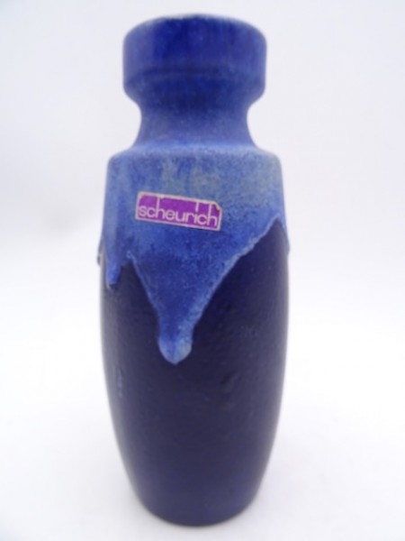 Scheurich 210-18 Blaue Vase Keramik Keramikvase fat lava 70er