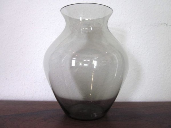 Grosse bauchige Vase - Rauchglas 50s