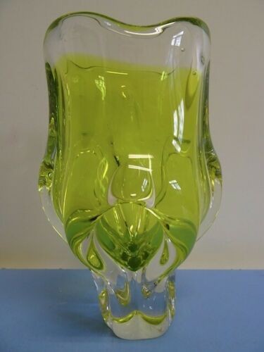 Chribska / Sklo Union - Josef Hospodka Glass Vase 50s 60s rare color