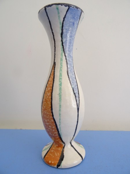 Jasba Vase Keramik buntes Dekor 50er 60er Keramikvase midcentury