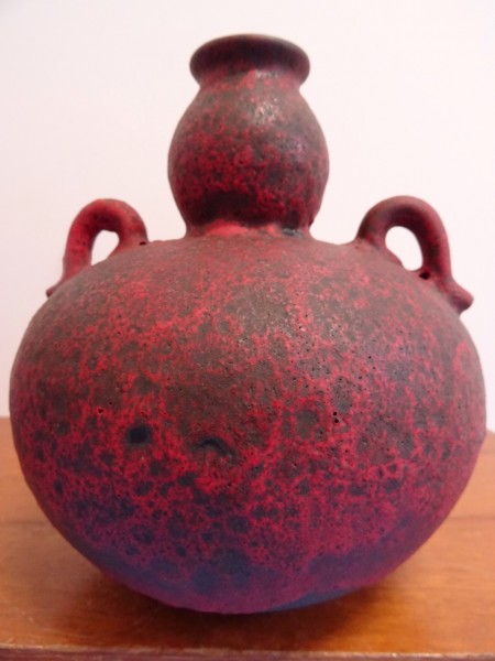 Ruscha vase 822 red ceramic vase 60s 70s fat lava Kurt Tschoerner