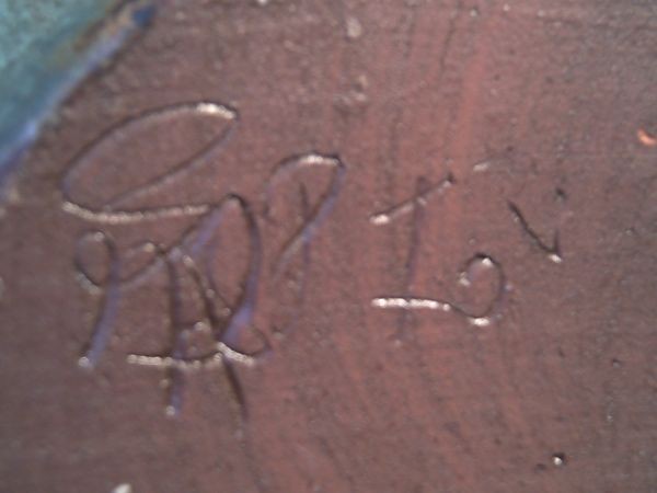 Grüne Vase Studiokeramik - mit Laufglasur