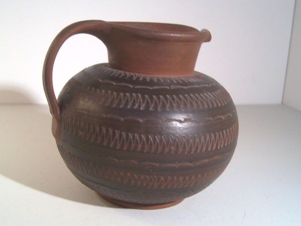 Studio pottery vase with engraved decor - Rudi Stahl