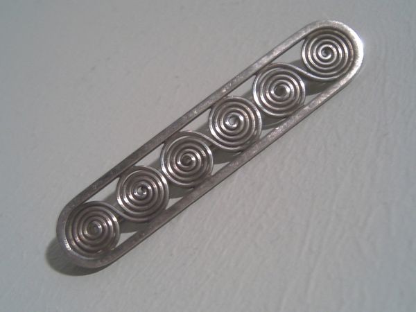 Art Deco brooch with spirals - sterling silver 900