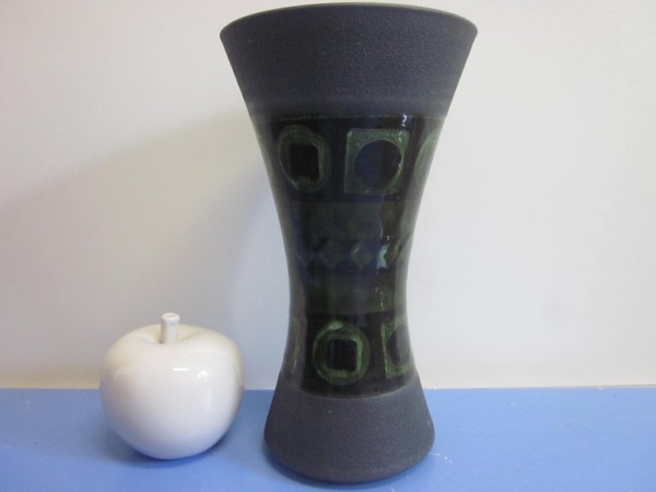 Dümler & Breiden modernist ceramic vase with green decor 60s 70s 