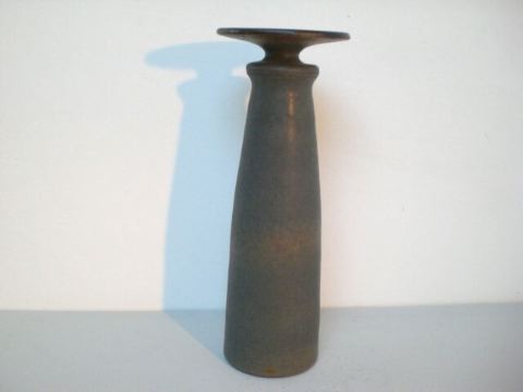 Tall grey studio vase - Elmar Kubicek
