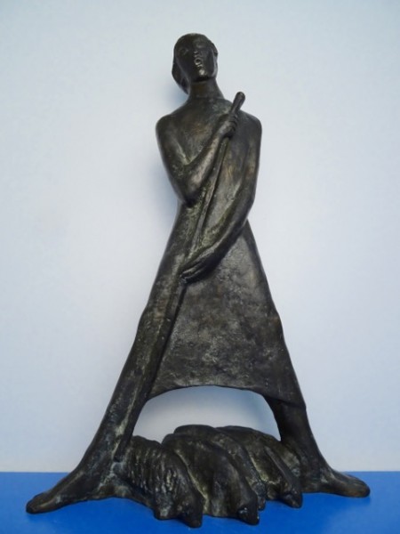 Bronze sculpture Josef Fischedick Johannes Fischedick shepherd 47 cm / 18.5" - 2/25