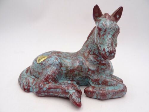 Michael Anderson Bornholm Denmark ceramic foal teal 60s rare midcentury design