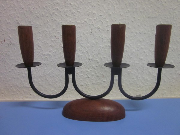 Teak Kerzenleuchter Dänemark 1950er-Jahre
