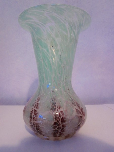 Glasvase WMF Ikora Art Deco Vase grün und braun 30er-Jahre
