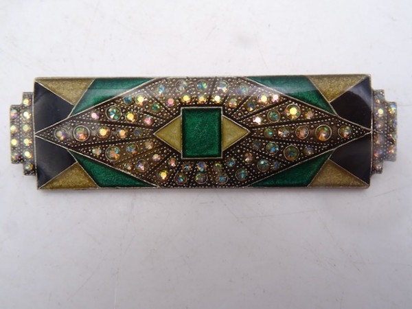 Art Deco Brosche Emaille und Markasiten um 1940 designclassics24