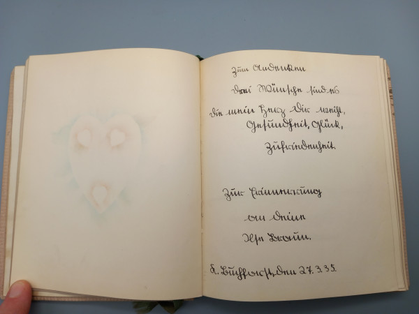 Art Deco Poesiealbum mit Spritzdekor um 1930
