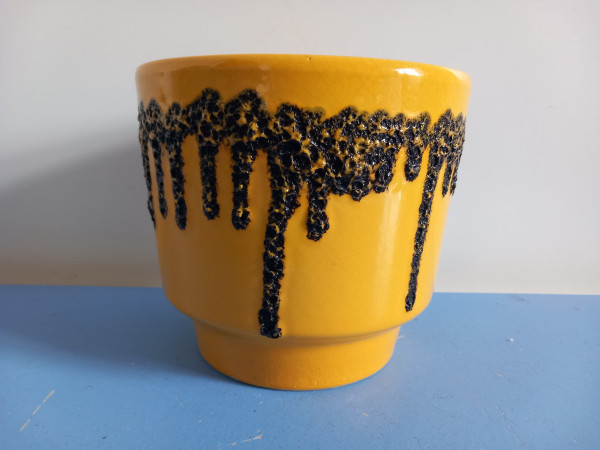 Fohr Fat Lava Übertopf Blumentopf gelb 70er 70s pottery WGP German design