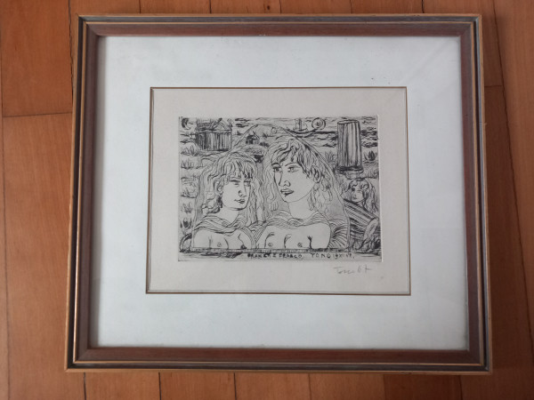 Tono Zancanaro Etching Francke e Franco 1967 Signed Female Nude