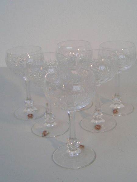 6 liquer stems Poschinger / Frauenau