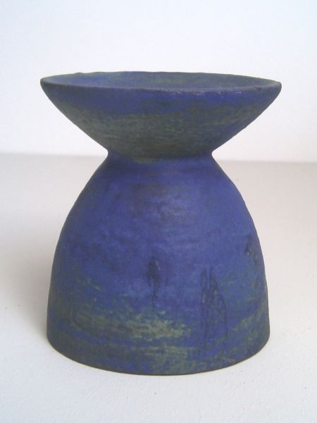 Big ultramarine candletick - Karlsruher Majolika