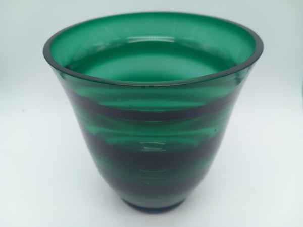 WMF Vase Erich Jachmann Glasvase grün optisch gerippt 50er 60er Kunstglas
