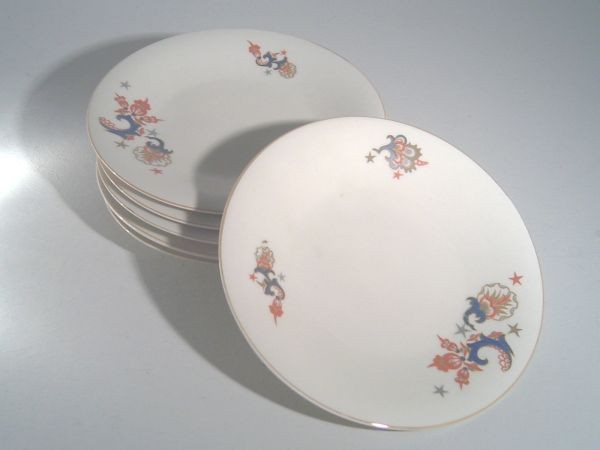 Six Art Deco cake plates - Edelstein