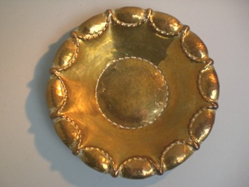Große Jugendstil-Schale aus Messing - Kunstschmiede Karl Gehle