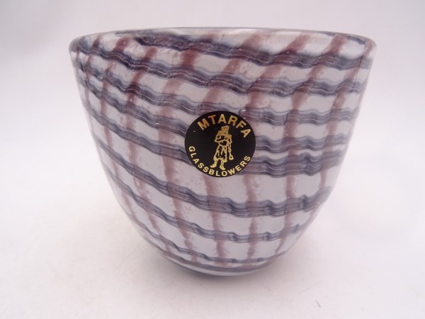 Mtarfa Malta art glass bowl 80s hand signed