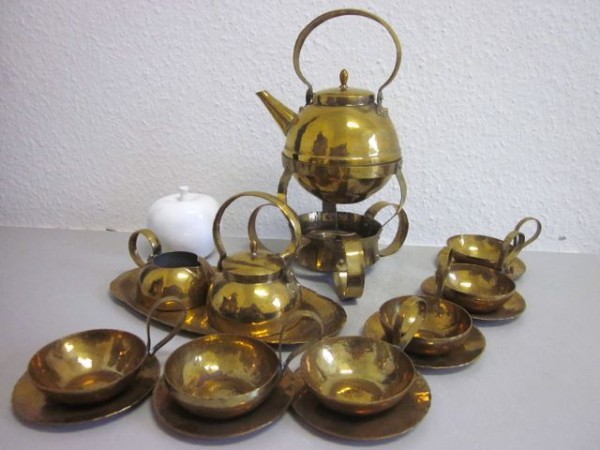 Tea service brass Art Decó 1930s