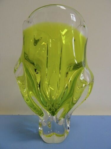 Chribska / Sklo Union - Josef Hospodka Vase Glasvase 50er 60er seltene Farbe