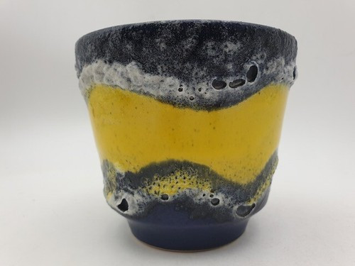 Dümler & Breiden Übertopf Keramik Blumentopf gelb 70er pottery WGP German design