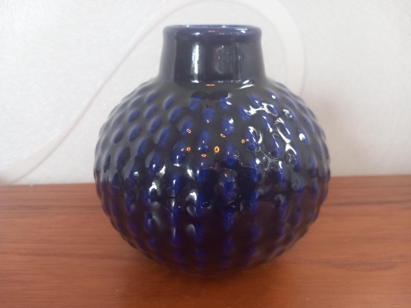 Jasba 513 / 12 blaue Vase Keramik Keramikvase Kobaltblau 70er Design modernist