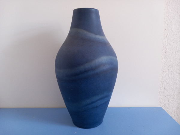 Ceramano Adria Bodenvase 52 cm blaue Glasur 70er selten