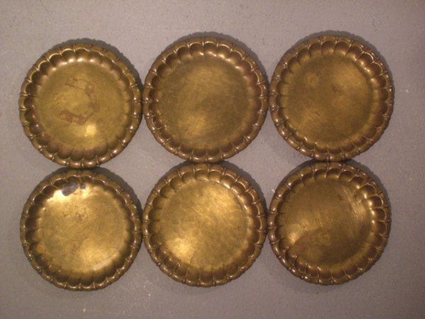 Set of 6 brass coasters - Böhme & Hennen