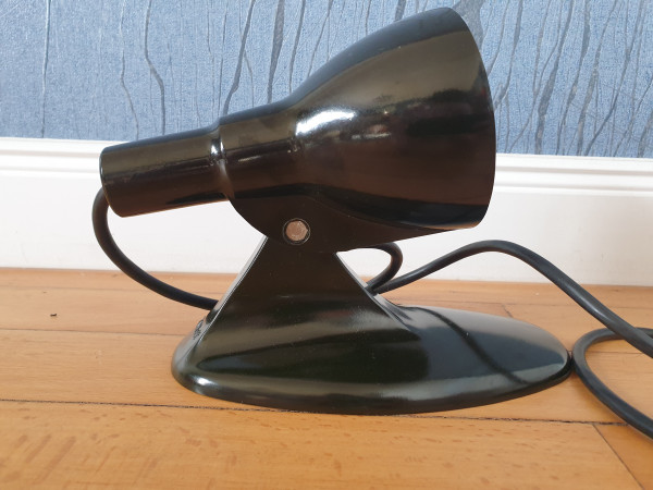 Elmed Strahler Bakelit Tischlampe Streamline 50er designclassics24