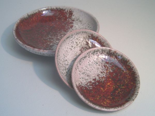 Set of bowls with oxblood glaze - Karlsruher Majolika