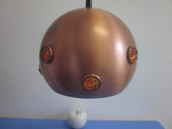 Fischer-Leuchten pendant lamp copper 70s German moderrnist design
