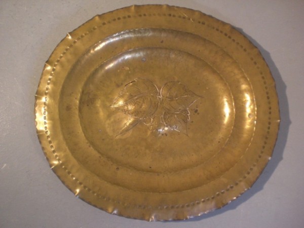 Huge Art Noveau plate era Gehle- brass