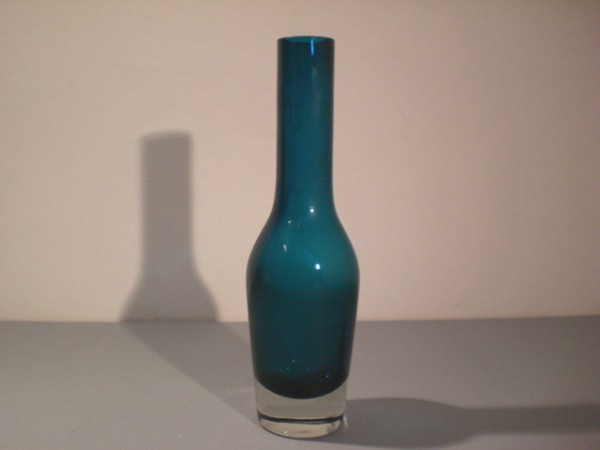 Turquoise bottle vase Riihimäen Lasi Oy