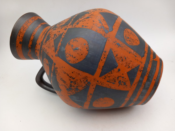 Carstens große Vase mit Wachsreduktionsglasur - Ankara Variante orange 1960er