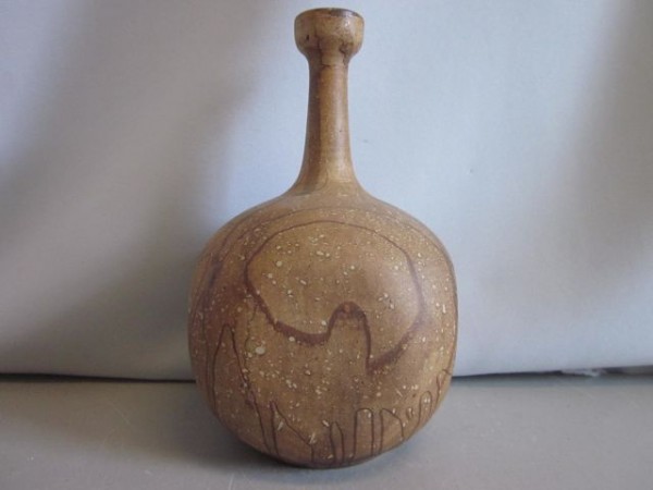 Studio art pottery vase ceramic Gerhard Liebenthron sgrafo decor