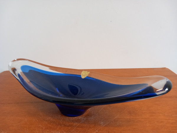 Bayel Glasschale Frankreich 70er Design in Blau