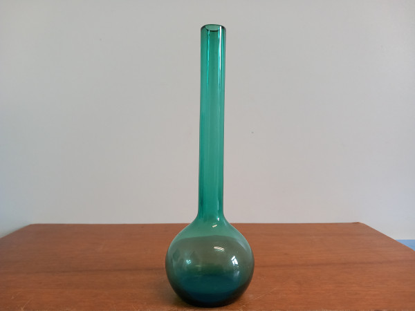Green Glass Solifleur Vase 1970s Design