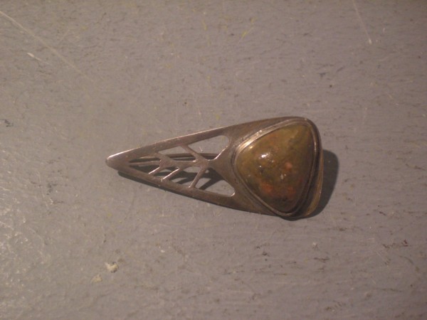 Silver brooch with jasper - Sweden 1956