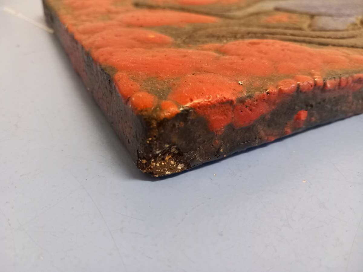 Ruscha Vulcano Wandplatte Keramik Wandbild Keramik Pferde 70er fat lava