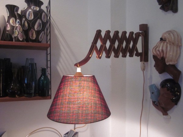 Teak wall lamp scissor lamp Denmark 50s Danish modernist