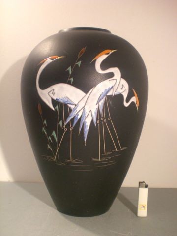 Huge 60s floor vase by Ruscha - decor herons