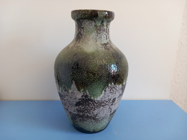 Carstens Bodenvase Fat Lava grün 70er Jahre West German Pottery 45 cm