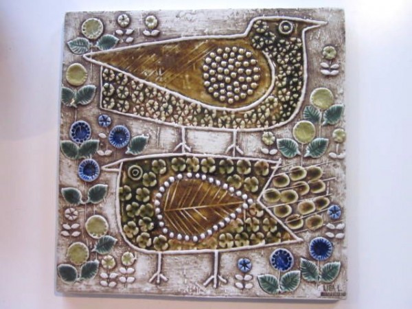 Wall plaque with birds - Lisa Larson for Gustavsberg