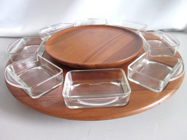 Huge Danish Digsmed LAZY SUSAN with two turntables teak