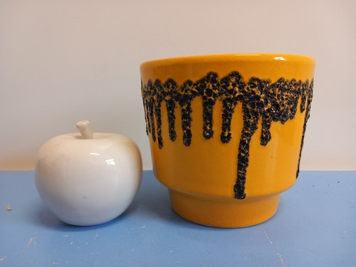 Fohr Fat Lava Planter Yellow 1970s Pottery WGP German Design