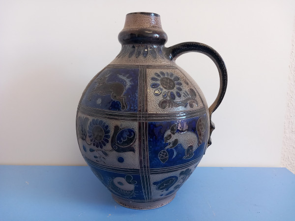 Klothilde Giefer-Bahn Bodenvase Westerwald Keramik signiert 40 cm