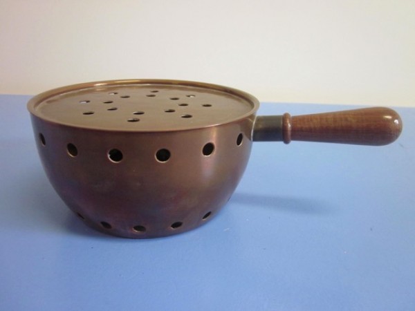 Harald Buchrucker teapot warmer copper with wooden handle 1950s
