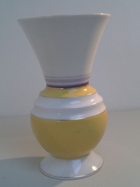 Art Deco-Vase Edelstein, handbemalt